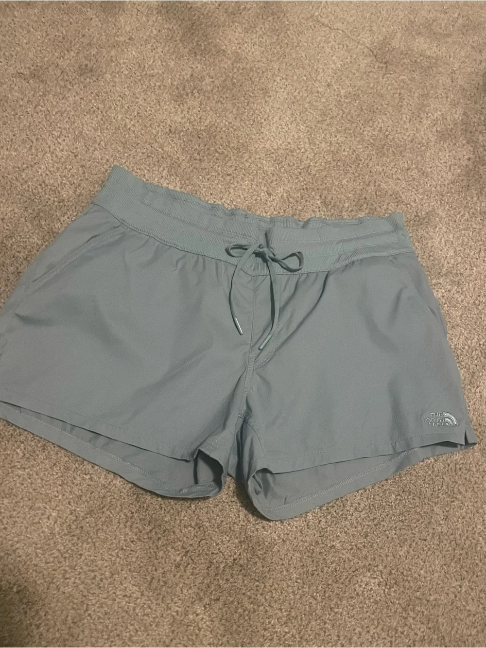 The North Face Women's Dusty Blue Drawstring Athletic Shorts - Picture 4 of 5